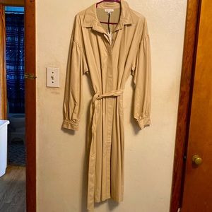 Faux Leather Shirt Dress